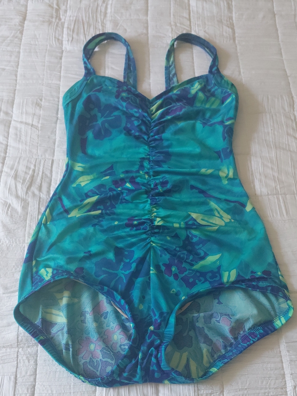 Longitude Size 12 Swimsuit Turquoise Blue